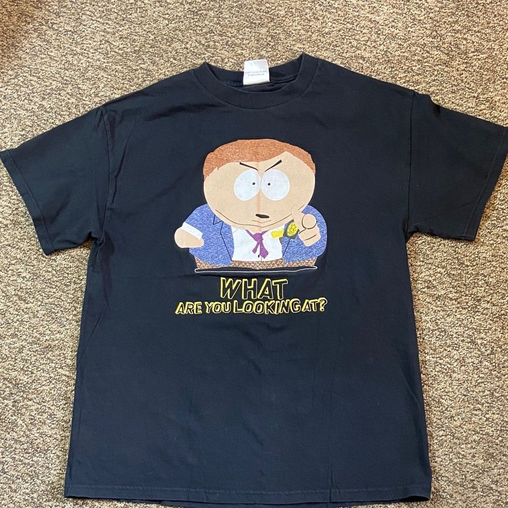 Comedura Central Cartoon Character Black Men T-Shirt Size Approximate XL No Tag